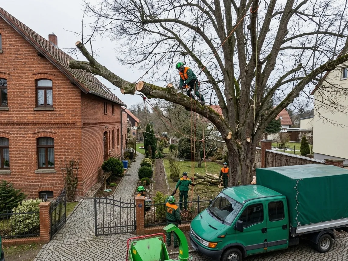 Baumf&auml;llung mit Seilklettertechnik