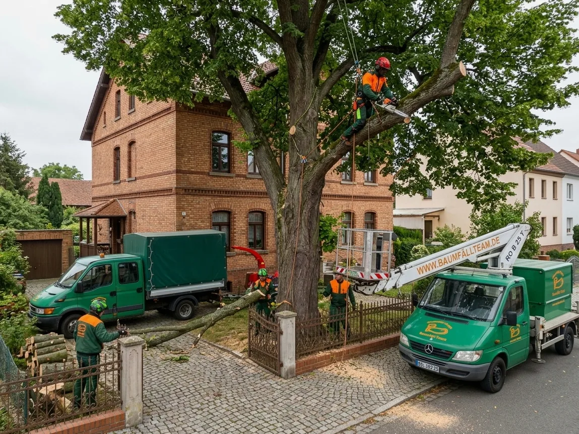 Baumf&auml;llung mit Seilklettertechnik